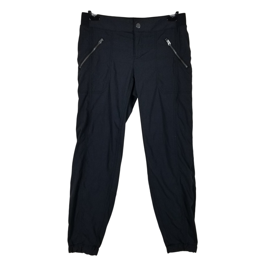 Athleta La Viva Jogger Pants Womens 8 Black Zipper Pocket Activewear Hiking